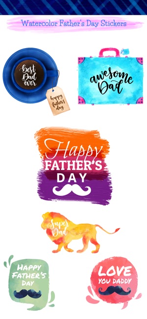 Watercolor Happy Father's Day(圖1)-速報App