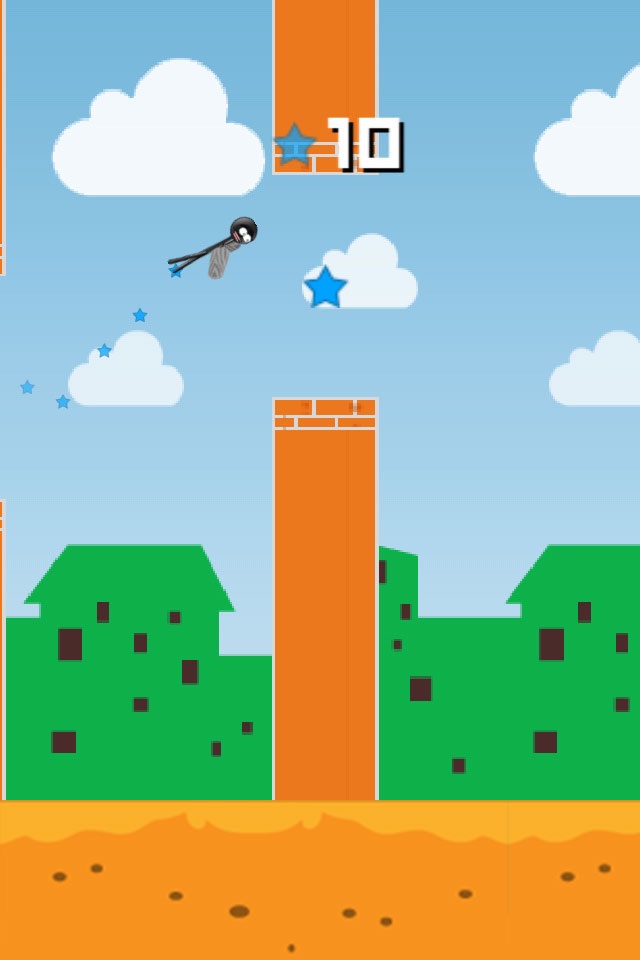 Sketchy Wings Flappy Stickman screenshot 2