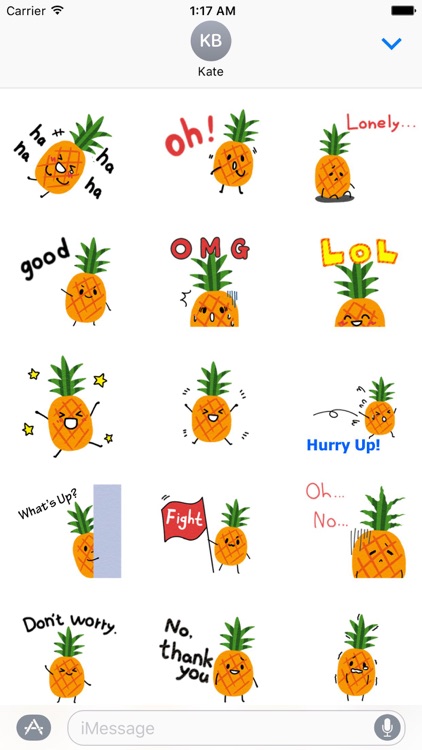 Cute Pineapple Emoji Sticker