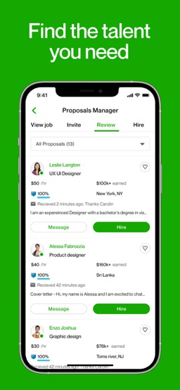 Upwork for Clients app screenshot