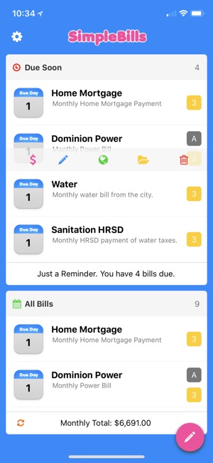 Simple Bill Reminders(圖1)-速報App