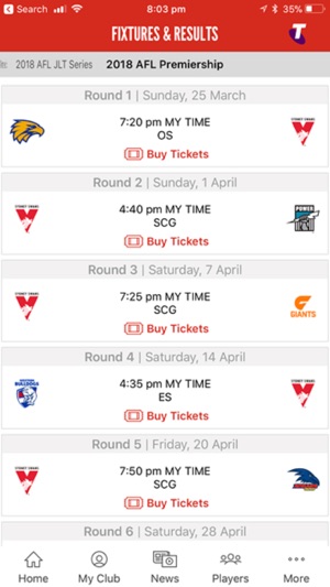 Sydney Swans Official App(圖5)-速報App