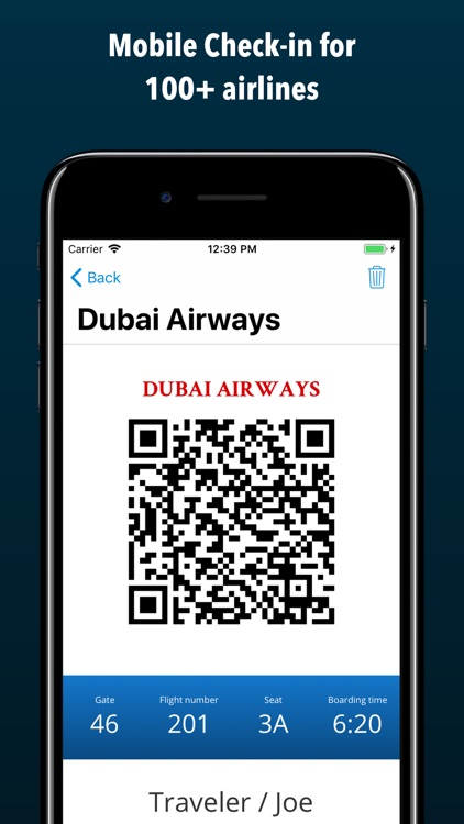 Boarding Pass - Flight Checkin