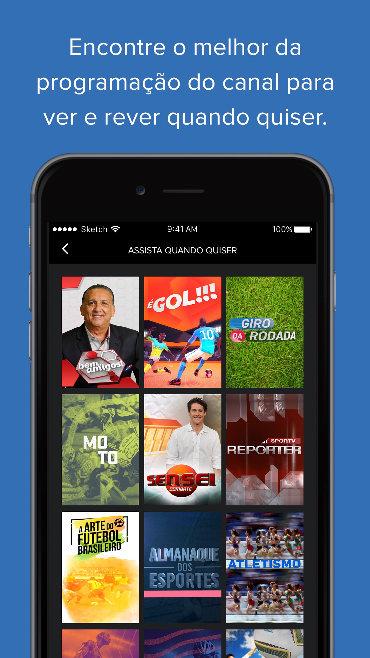 Screenshot do app SporTV Play