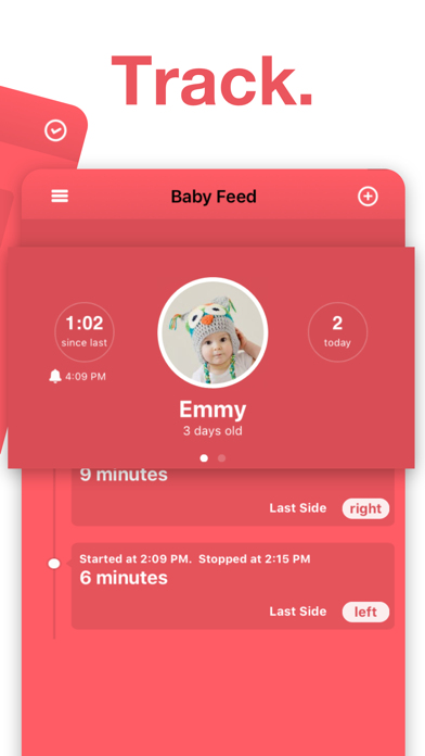 Baby Feed - Feeding timer to track & log nursing & breastfeeding Screenshot 2