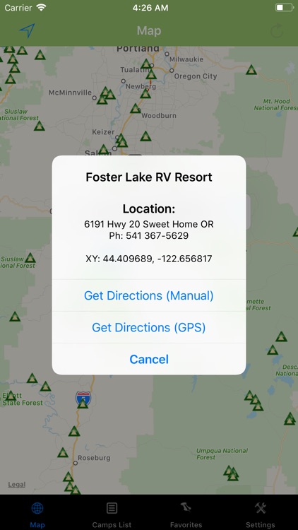 Oregon – Camping & RV spots