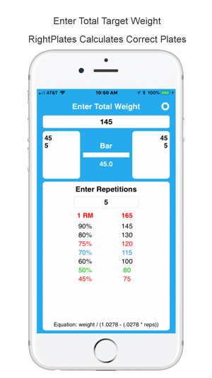 Right Plates Weight Calculator