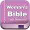 The Women's Bible with Devotional has side menu, random verses, prayer and reflection of the day, bible verses by themes