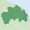 An offline map of the North York Moors National Park in England, ideal for hiking, running, mountain biking / cycling