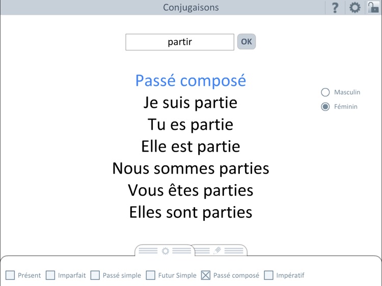 Outils école : Conjugaisons