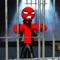 Spider Stickman is not guilty of a crime but he was betrayed and jailed in prison
