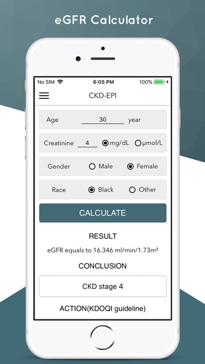 eGFR Calculator for kidney