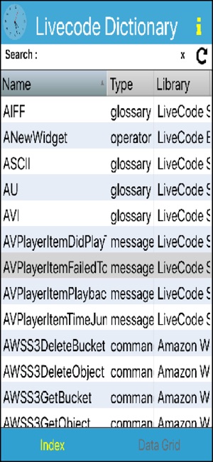 LiveCode Dictionary