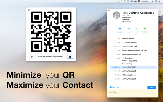 Mini QR Contacts 2(圖1)-速報App