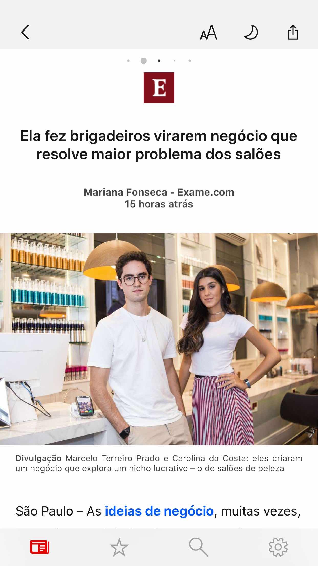Screenshot do app Microsoft Notícias
