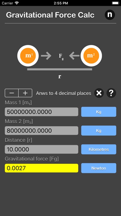 Gravitational Force Calculator