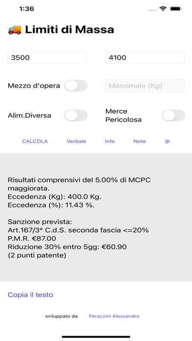 Screenshot of Limiti di Massa1
