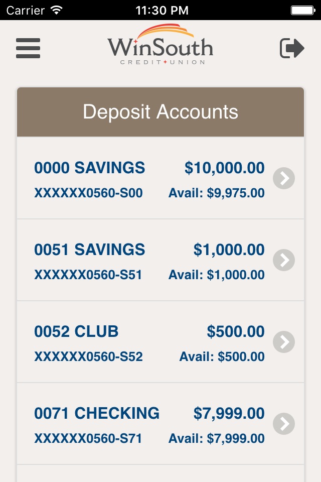 WinSouth Credit Union screenshot 2