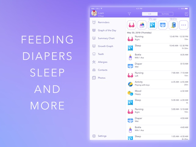 Baby Tracker Sleep Feed Timer