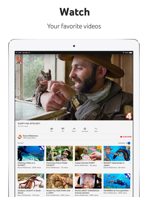 YouTube iPad app afbeelding 3