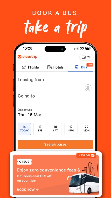 Cleartrip Flights, Hotels, Bus screenshot 2