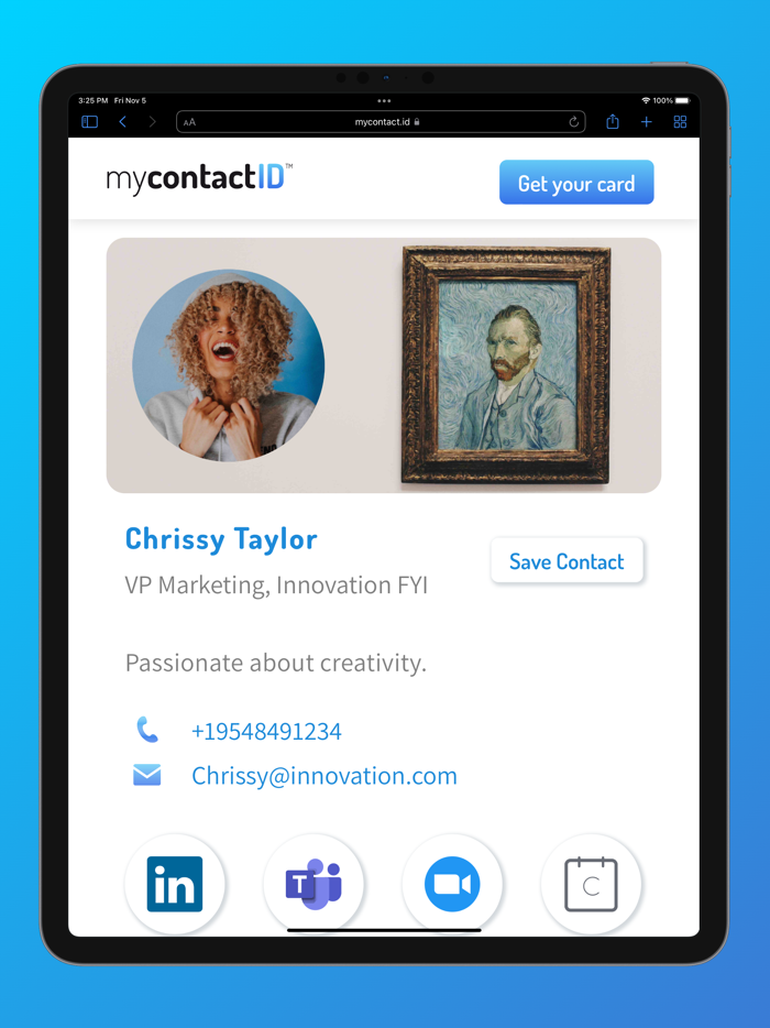 MyContact ID  BusinessCard2.0