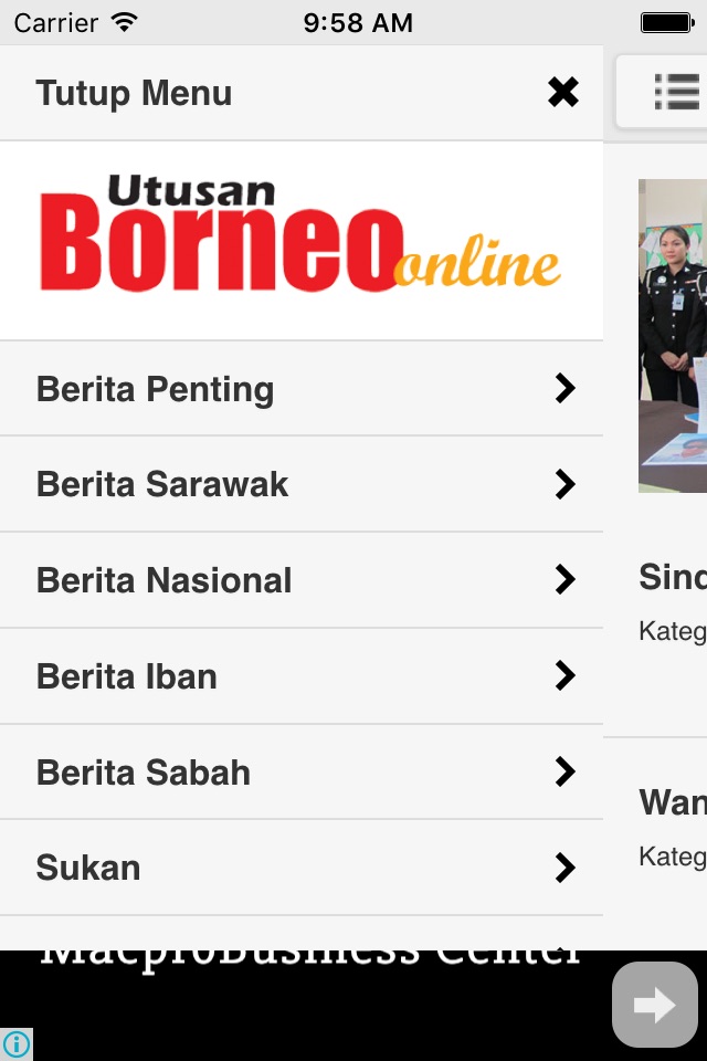 Utusan Borneo Online screenshot 3