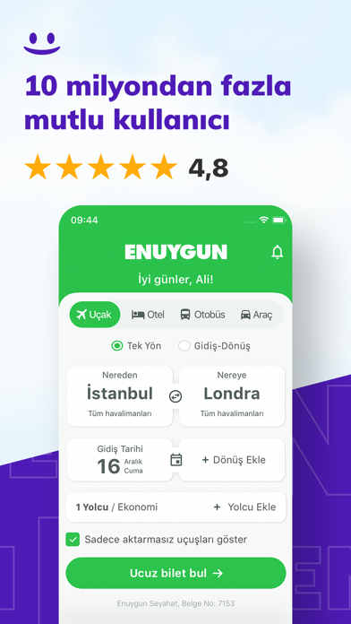 ENUYGUN: Uçak Otel Otobüs Araç screenshot 2