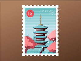 Famous Landmark Stamp Stickers