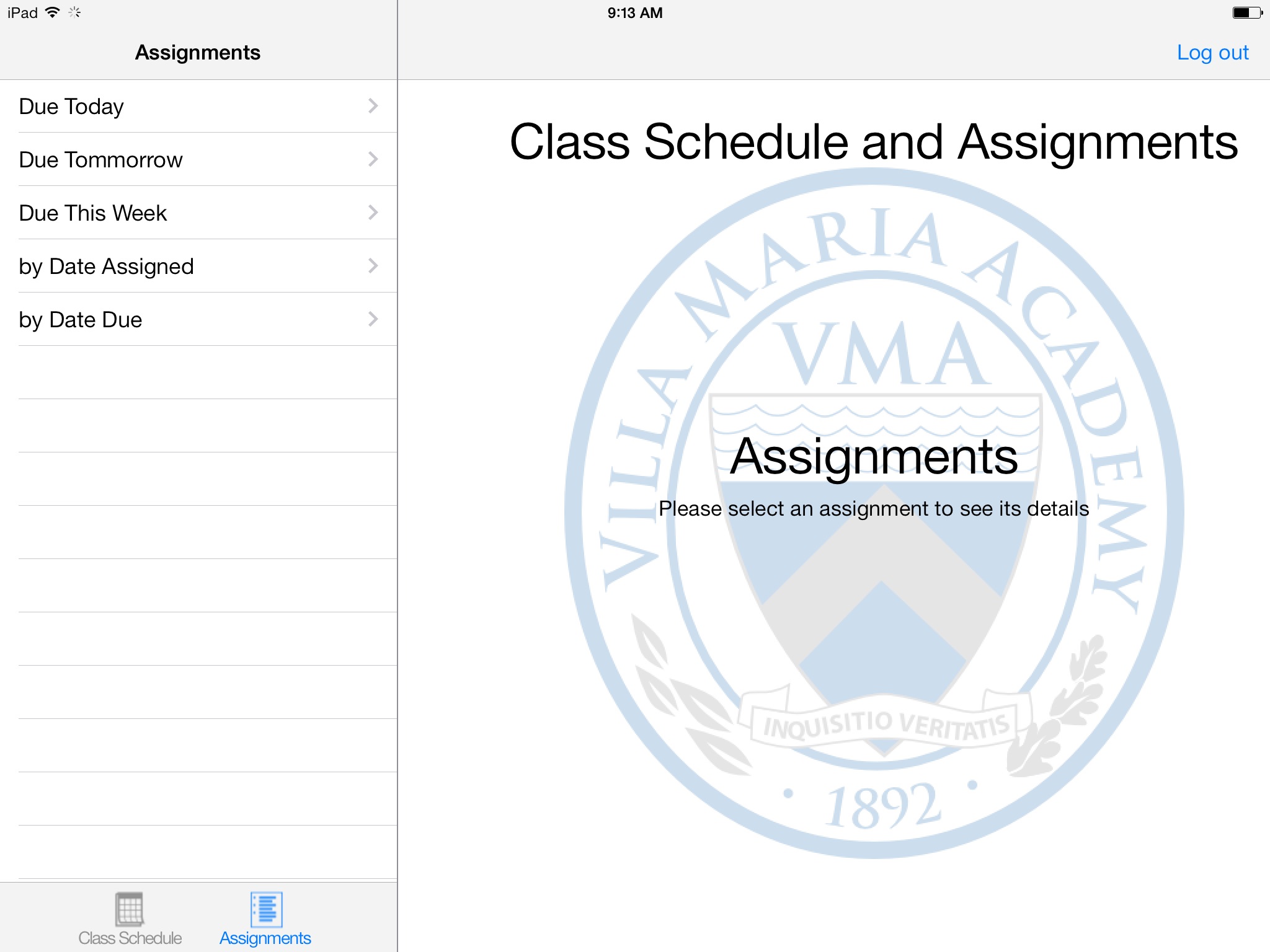 Class Schedule & Assignment screenshot 2