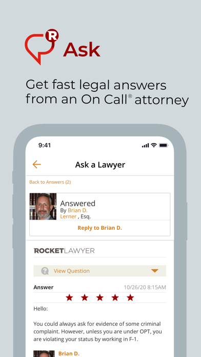 Rocket Lawyer Legal & Law Help Screenshot