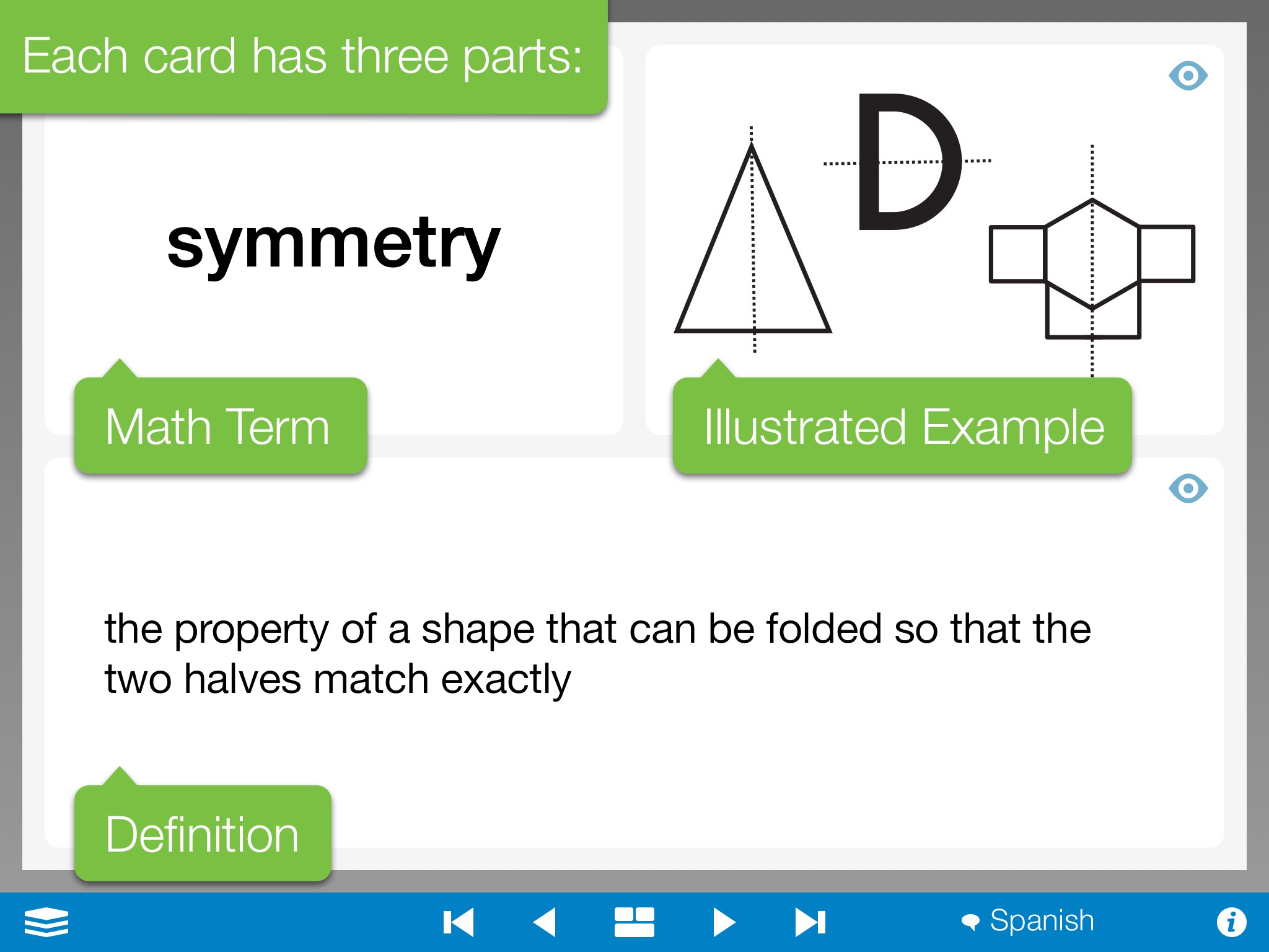 Math Vocabulary Cards, by MLC screenshot 2