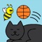 In SLiNG - Cat Protector, you try to protect a cat from an incoming army of bees by slinging a basketball at the flying foes