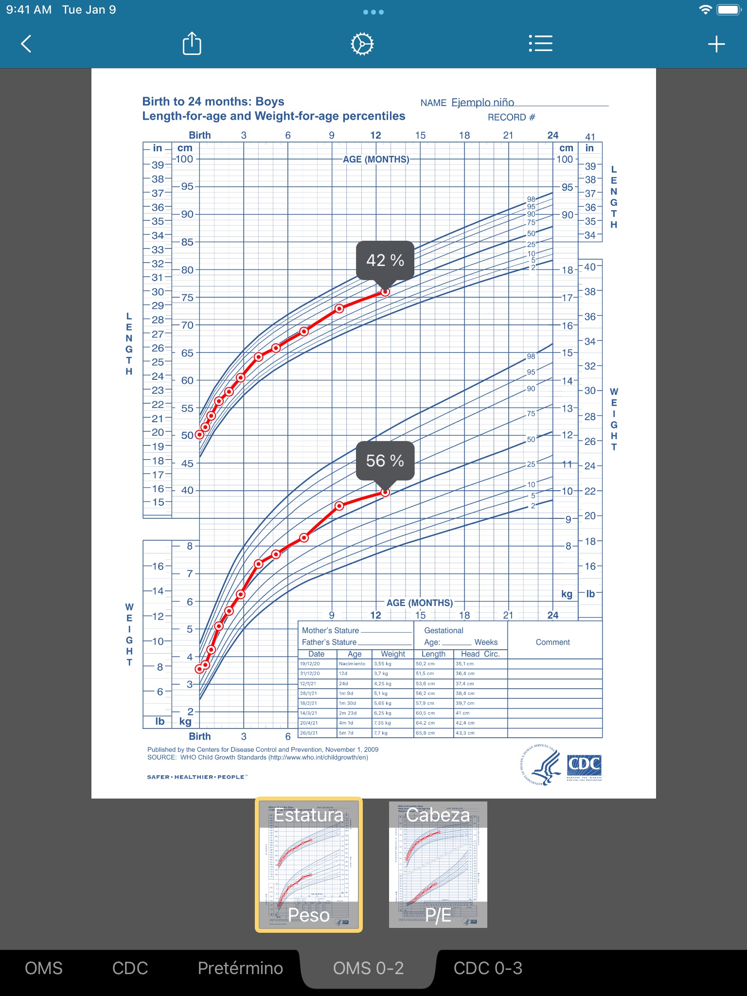 Growth: baby & child charts screenshot 2