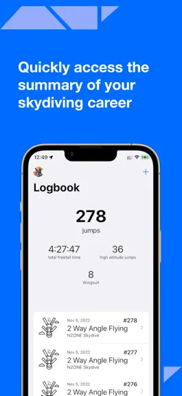 Game screenshot Tobu - Skydiving Logbook apk