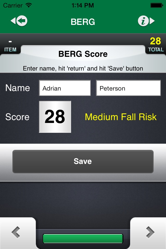 BERG Balance Scale screenshot 3
