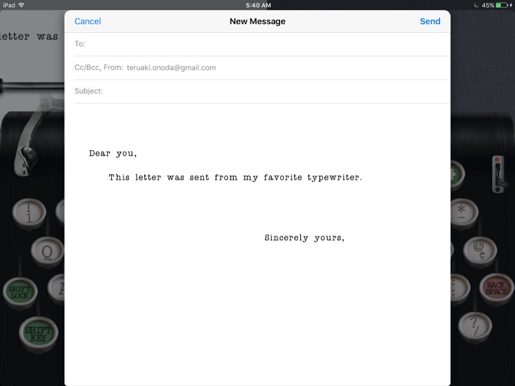 miTypewriter for iPad