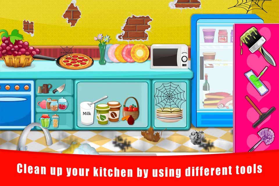 Girl Doll House Cleaning Games screenshot 2