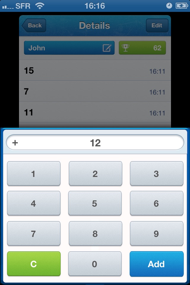 iScore : simple score keeper screenshot 2