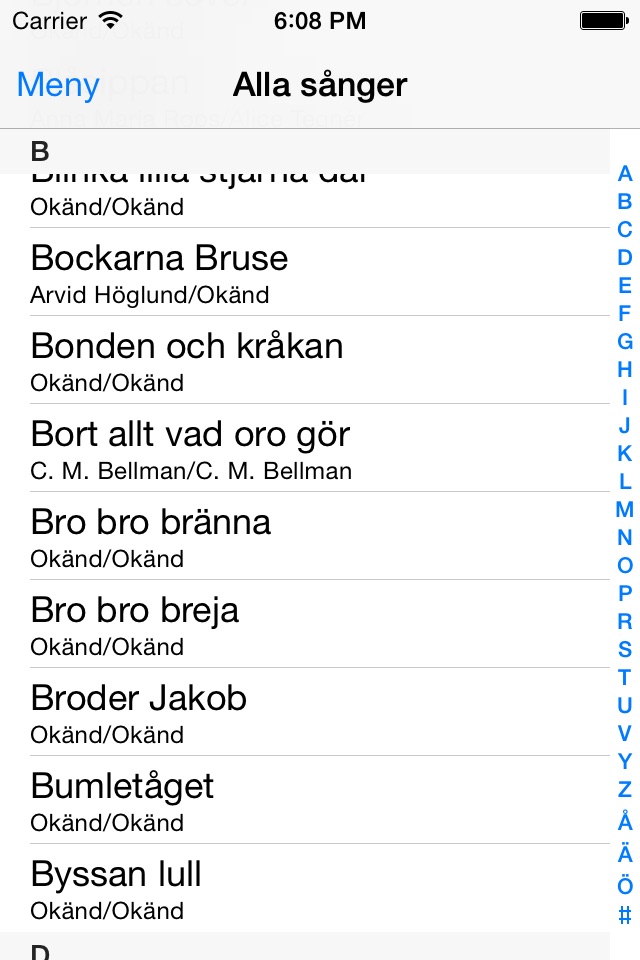 Sångboken screenshot 2