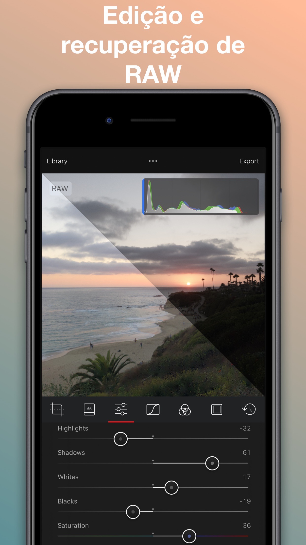 Screenshot do app Darkroom: Edite foto e vídeo