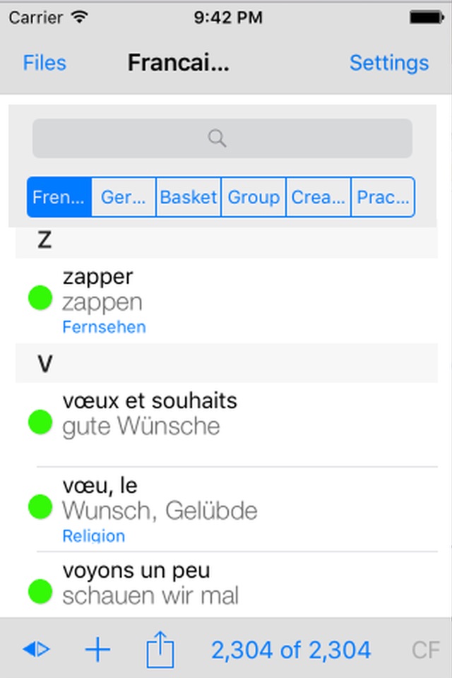 Vocabulary screenshot 2