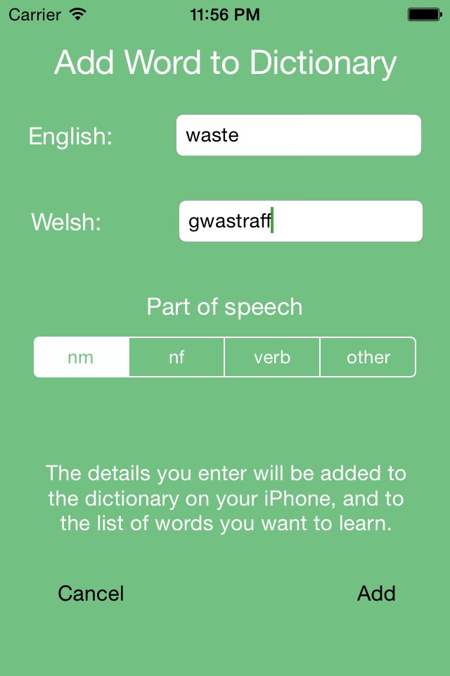 Welsh Vocab screenshot 3