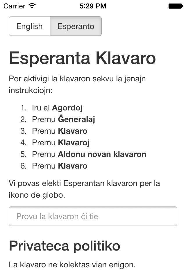 Esperanta Klavaro screenshot 3