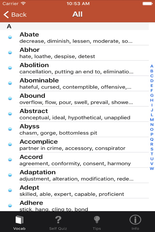 ISEE/SSAT Vocab by Davidson Tutoring screenshot 2