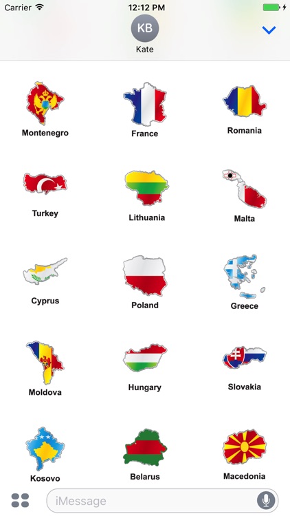 Europe countries flags and map stickers pack