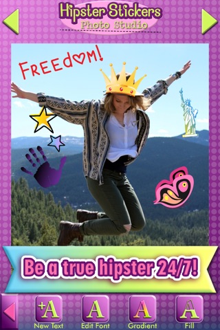 Hipster Photo Stickers: Cool Selfie Picture Editor screenshot 3