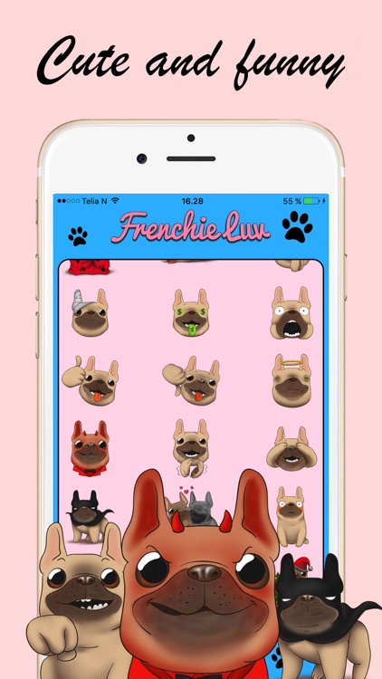 Frenchie Luv - French Bulldog Emojis