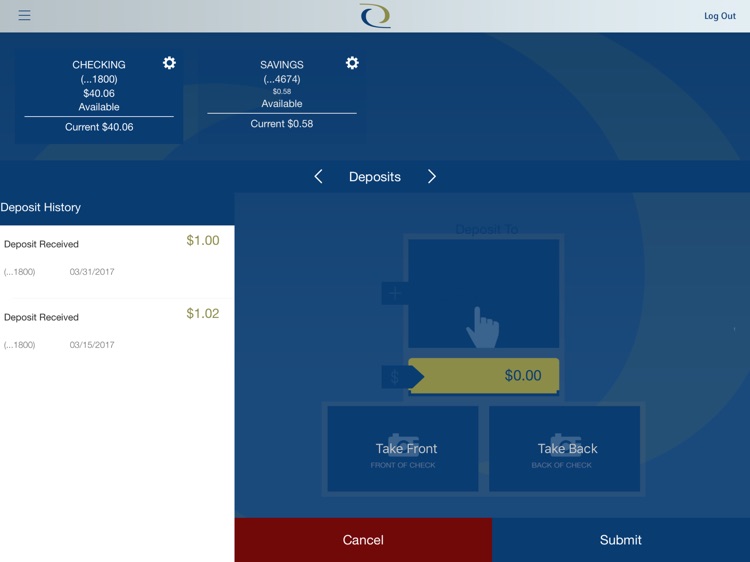 Peoples First Savings Bank Mobile Banking for iPad