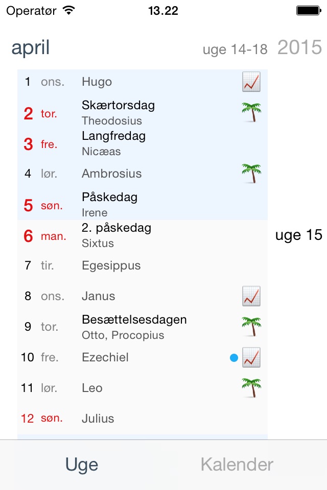 Min uge - dansk kalender screenshot 2